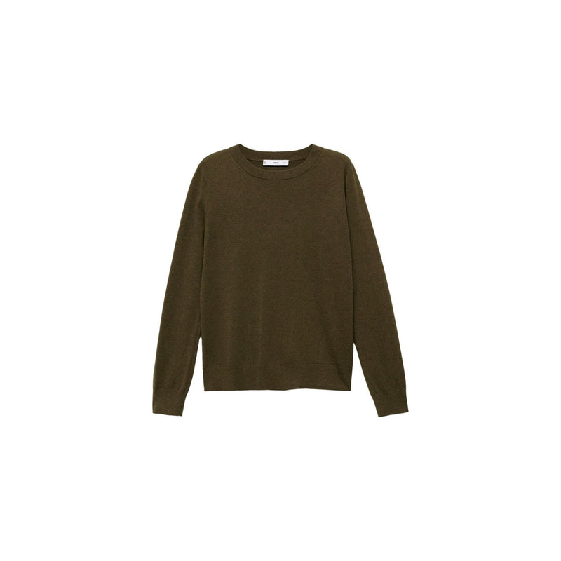 Jersey De Mezcla De Lana Con Cuello Redondo - Caqui