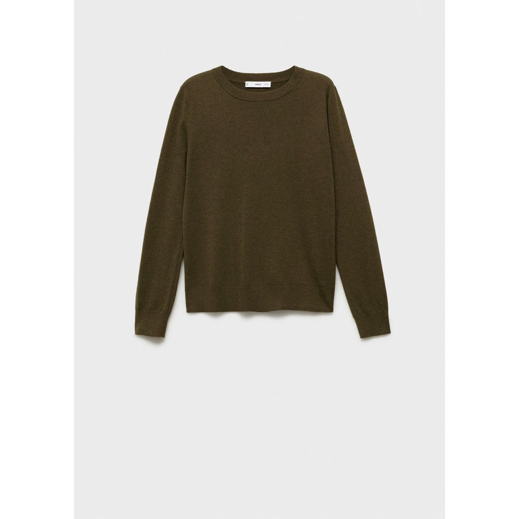 Pull-Over Laine Mélangée Col Rond - Khaki