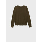 Pull-Over Laine Mélangée Col Rond - Khaki