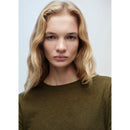 Jersey De Mezcla De Lana Con Cuello Redondo - Caqui