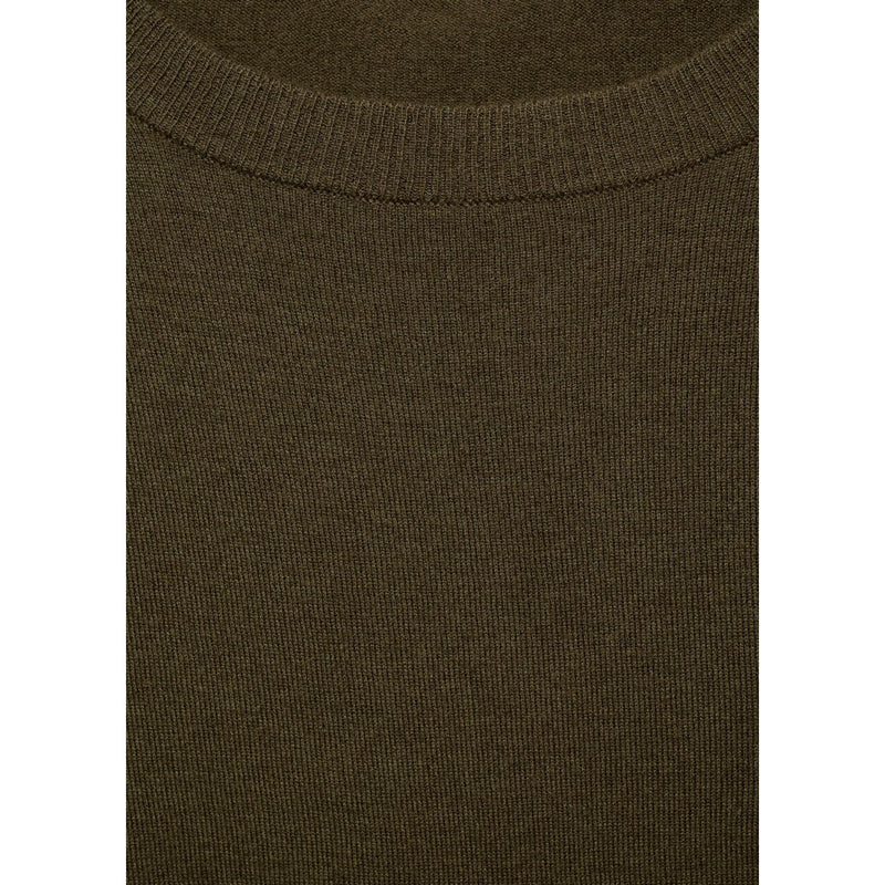 Jersey De Mezcla De Lana Con Cuello Redondo - Caqui