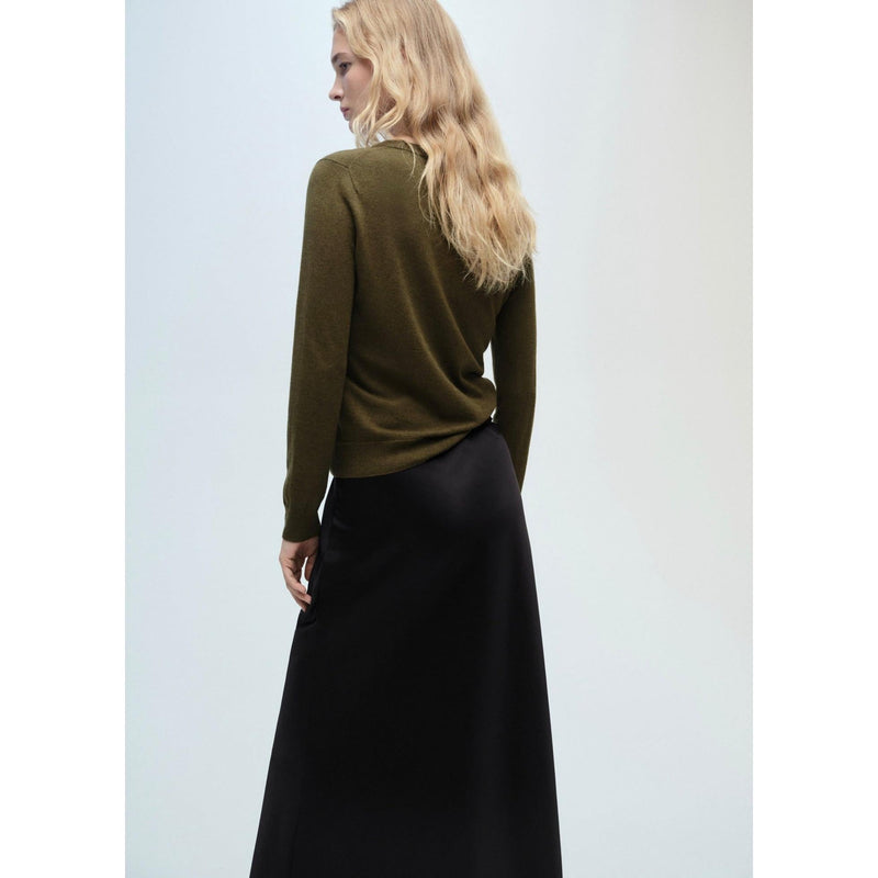 Jersey De Mezcla De Lana Con Cuello Redondo - Caqui