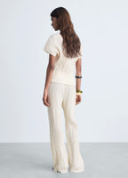 Pantalon Droit Plissé - Vanilla