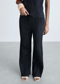Pantalon Droit Plissé - Blue