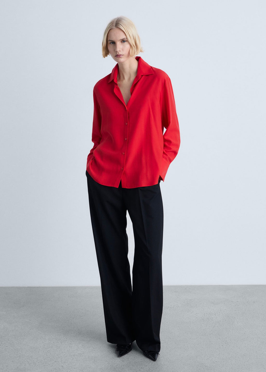 Fluid Lyocell Shirt - Red