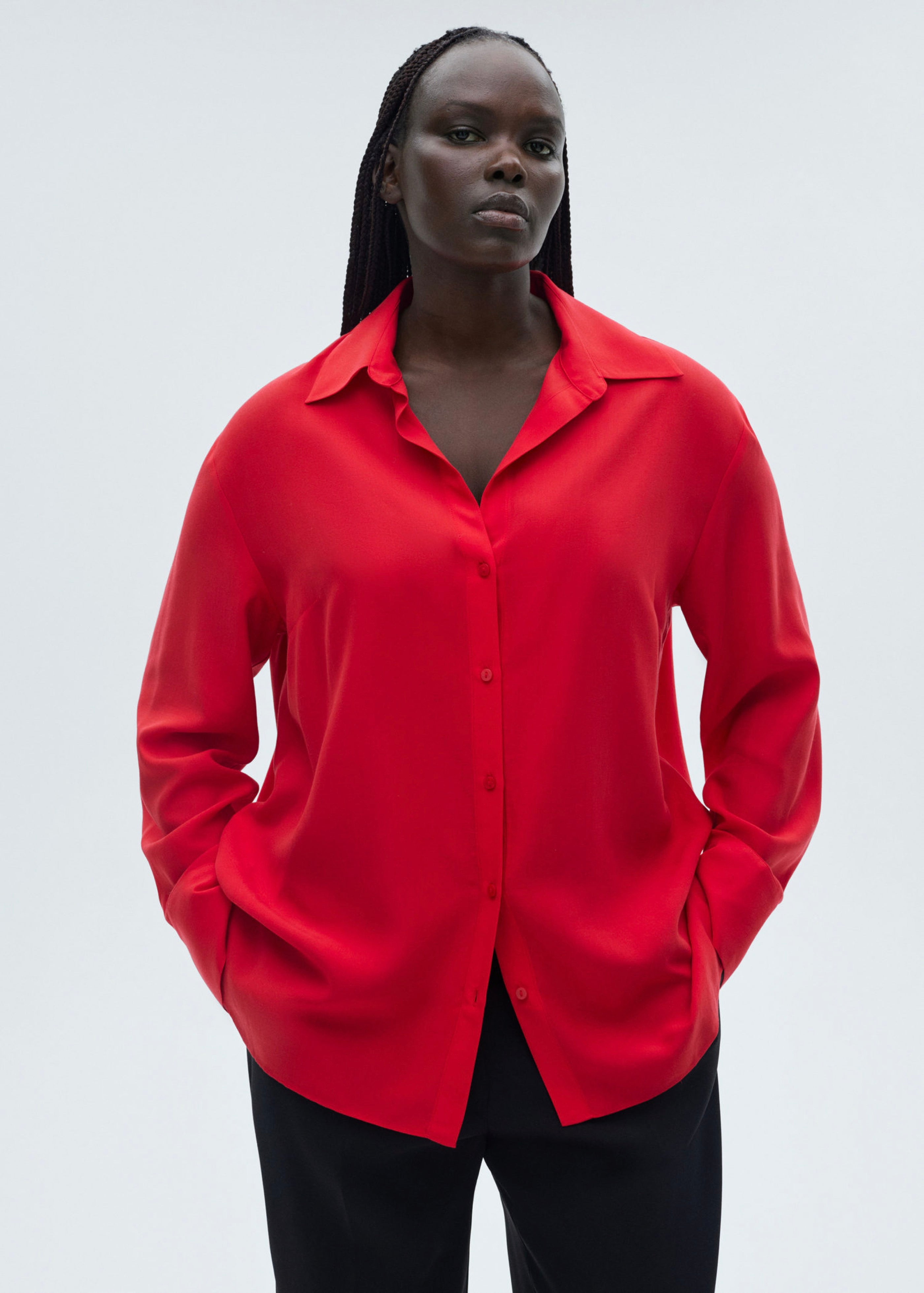 Fluid Lyocell Shirt - Red