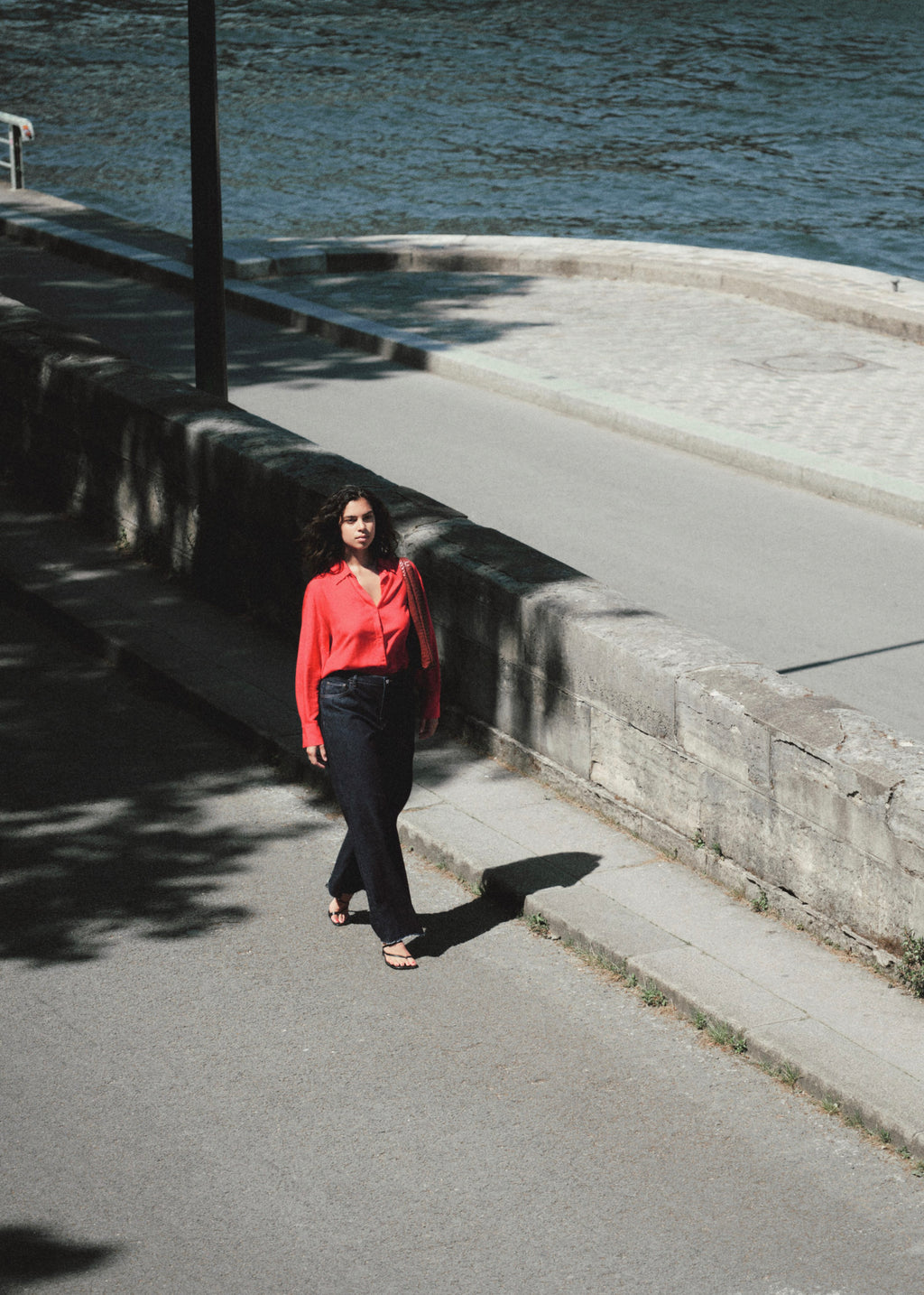 Fluid Lyocell Shirt - Red