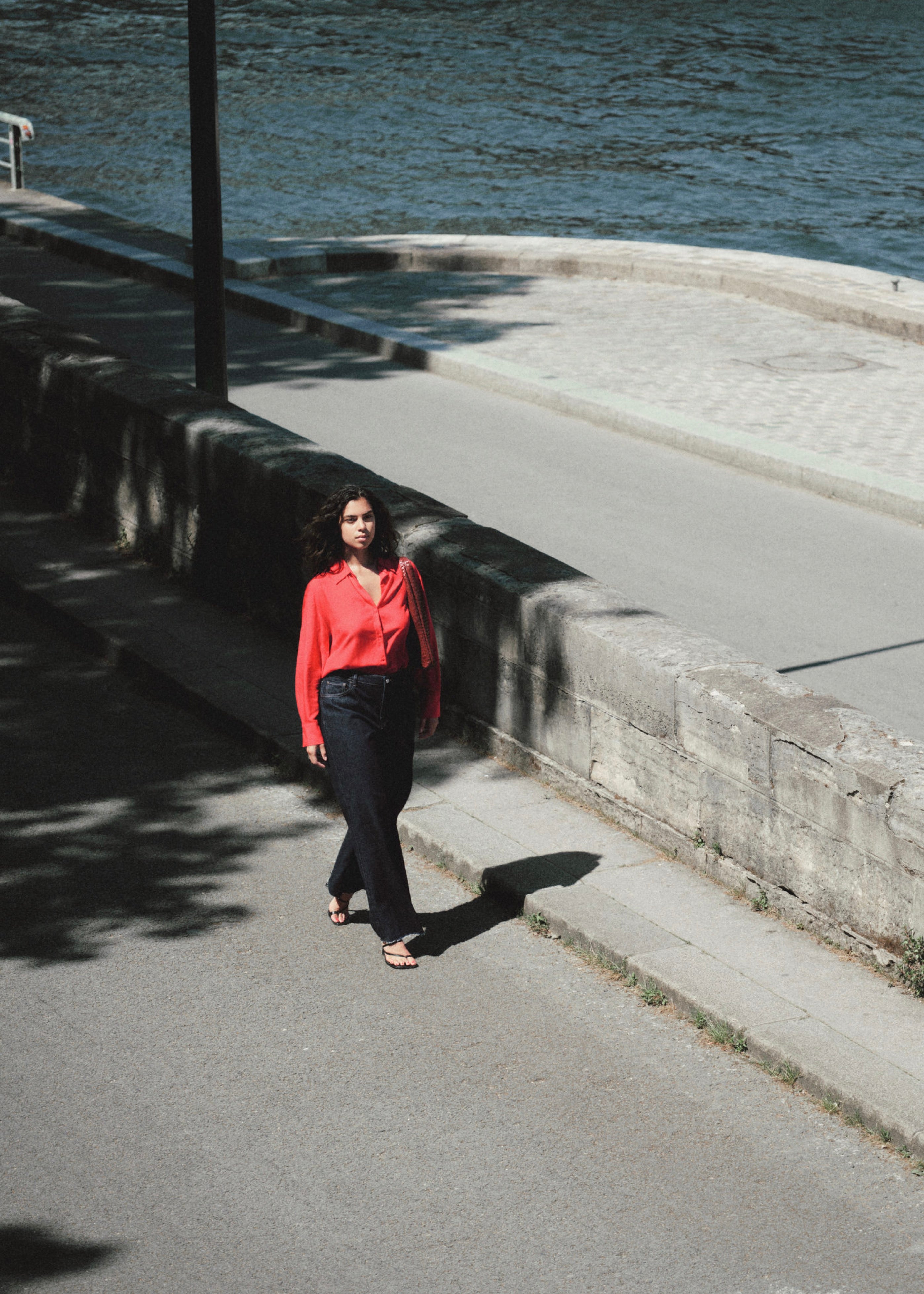 Fluid Lyocell Shirt - Red