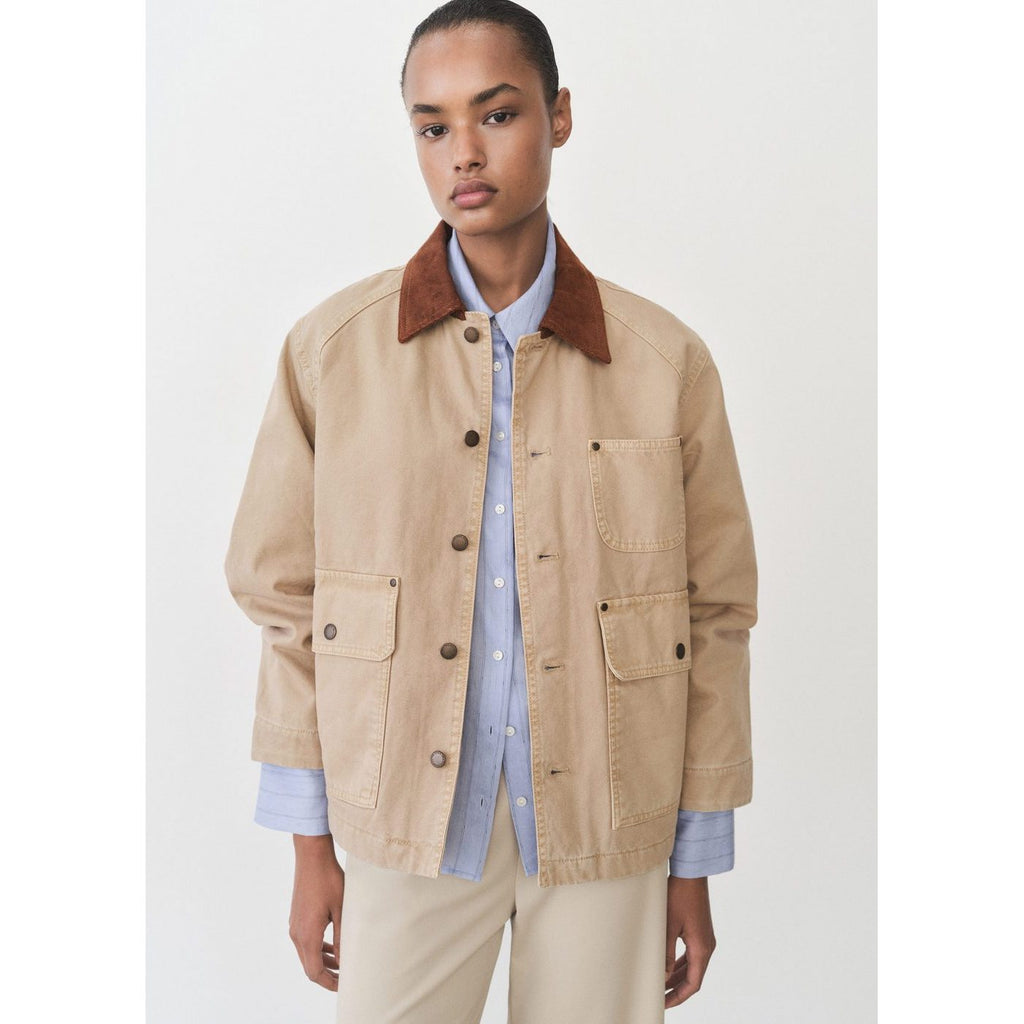 Parka En Jean Col Contrasté