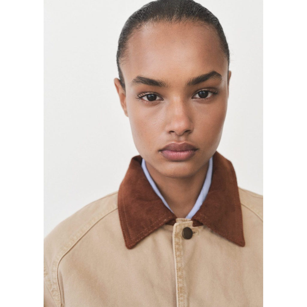 Parka En Jean Col Contrasté