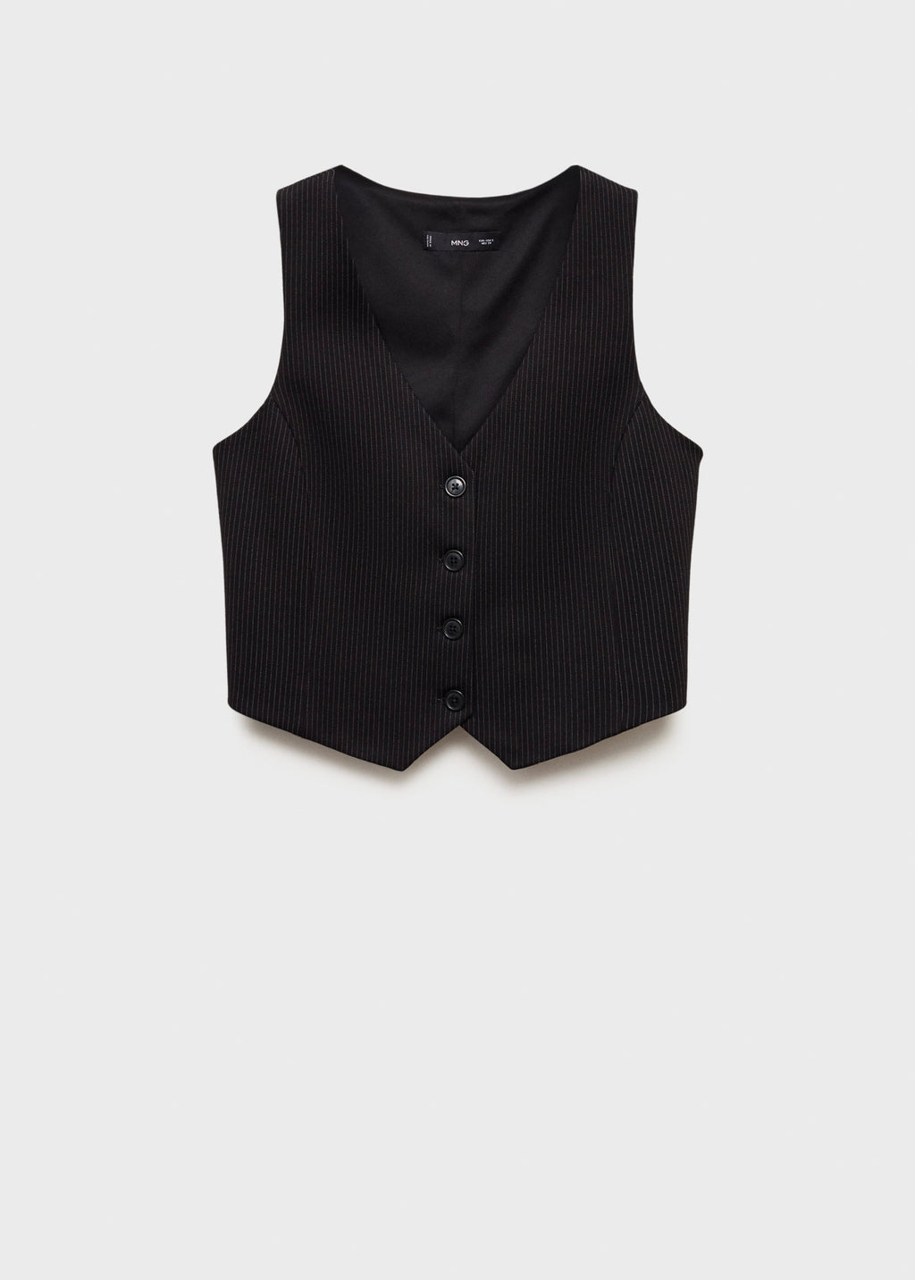 Striped Suit Vest - Black