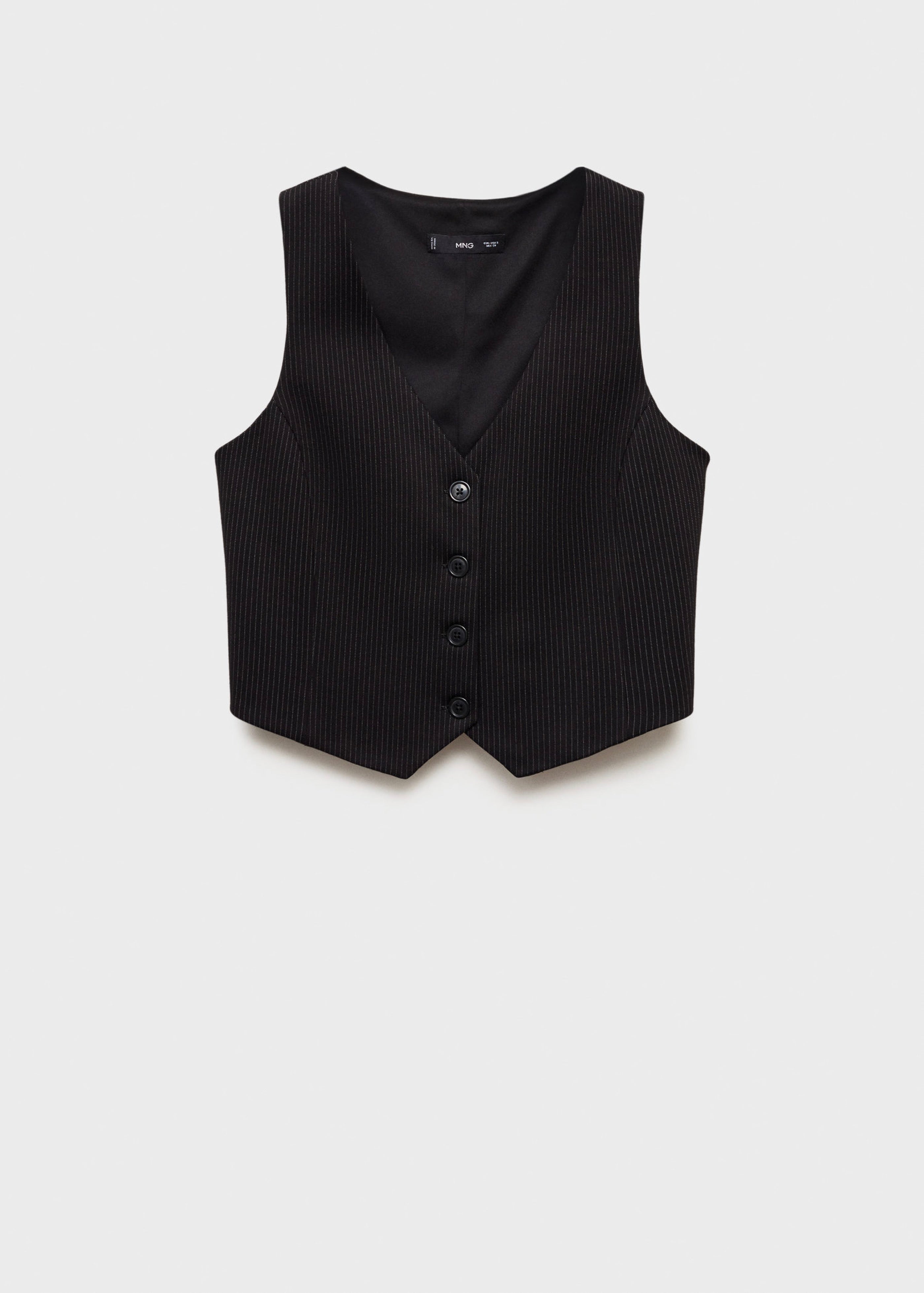 Striped Suit Vest - Black