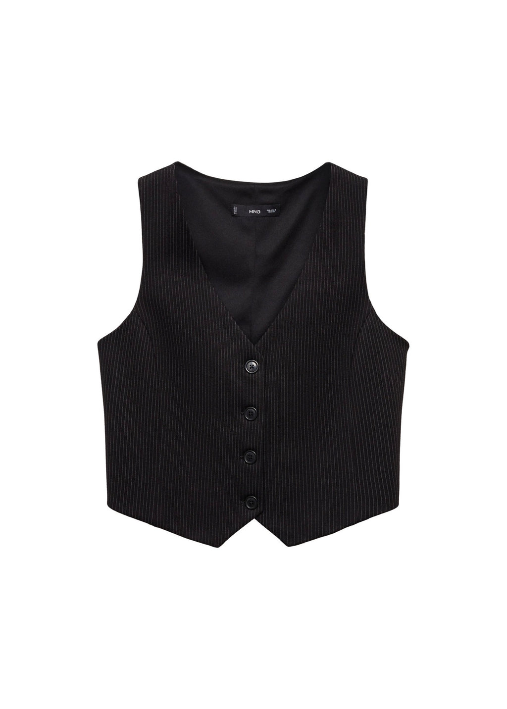 Striped Suit Vest - Black