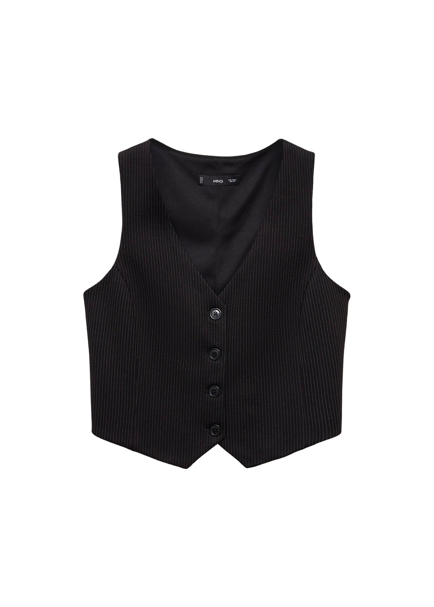 Striped Suit Vest - Black