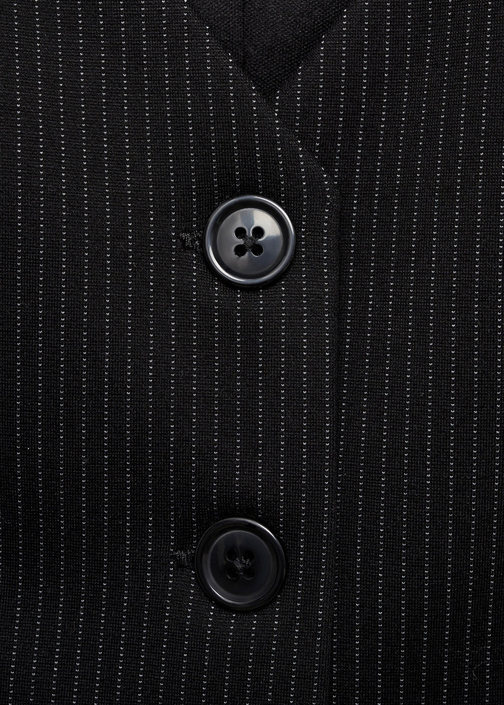 Striped Suit Vest - Black