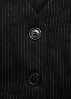 Striped Suit Vest - Black