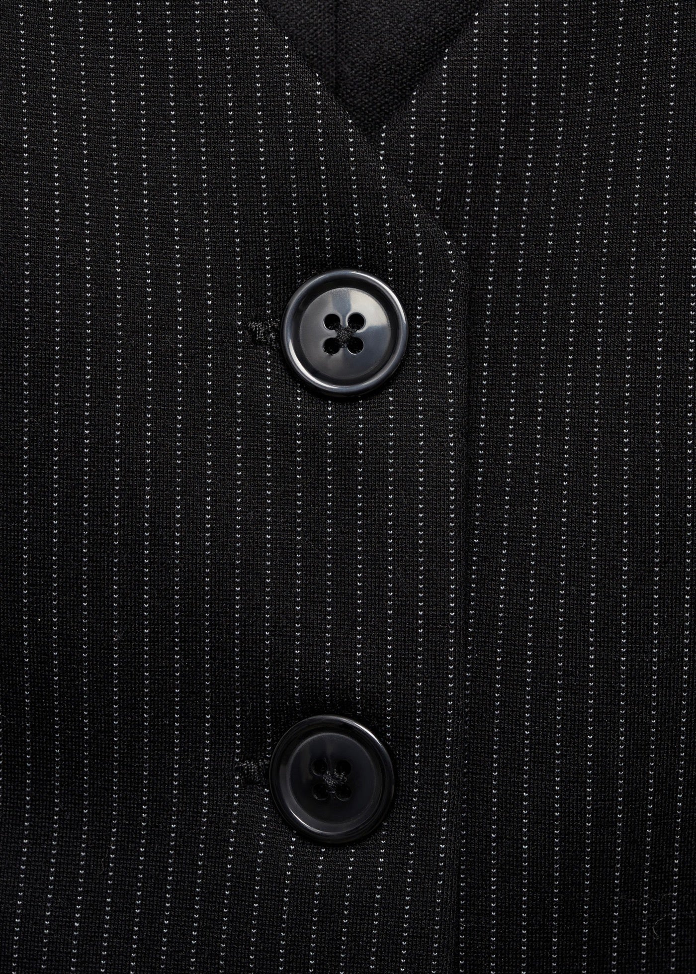 Striped Suit Vest - Black