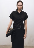 Jersey Mezcla de Lana Cuello Polo - Charcoal