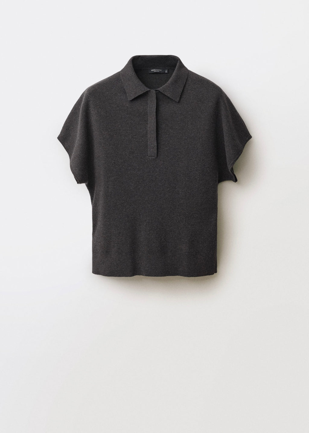 Jersey Mezcla de Lana Cuello Polo - Charcoal