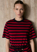 Camiseta Manga Corta Rayas - Red