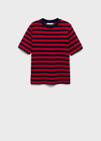 Camiseta Manga Corta Rayas - Red