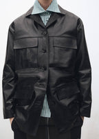 Veste Oversize Cuir Poches