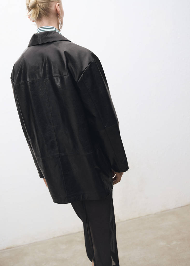 Veste Oversize Cuir Poches