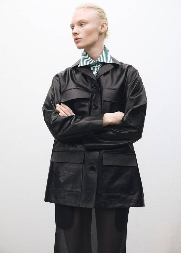 Veste Oversize Cuir Poches