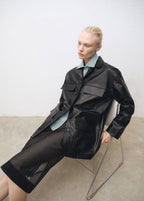 Veste Oversize Cuir Poches