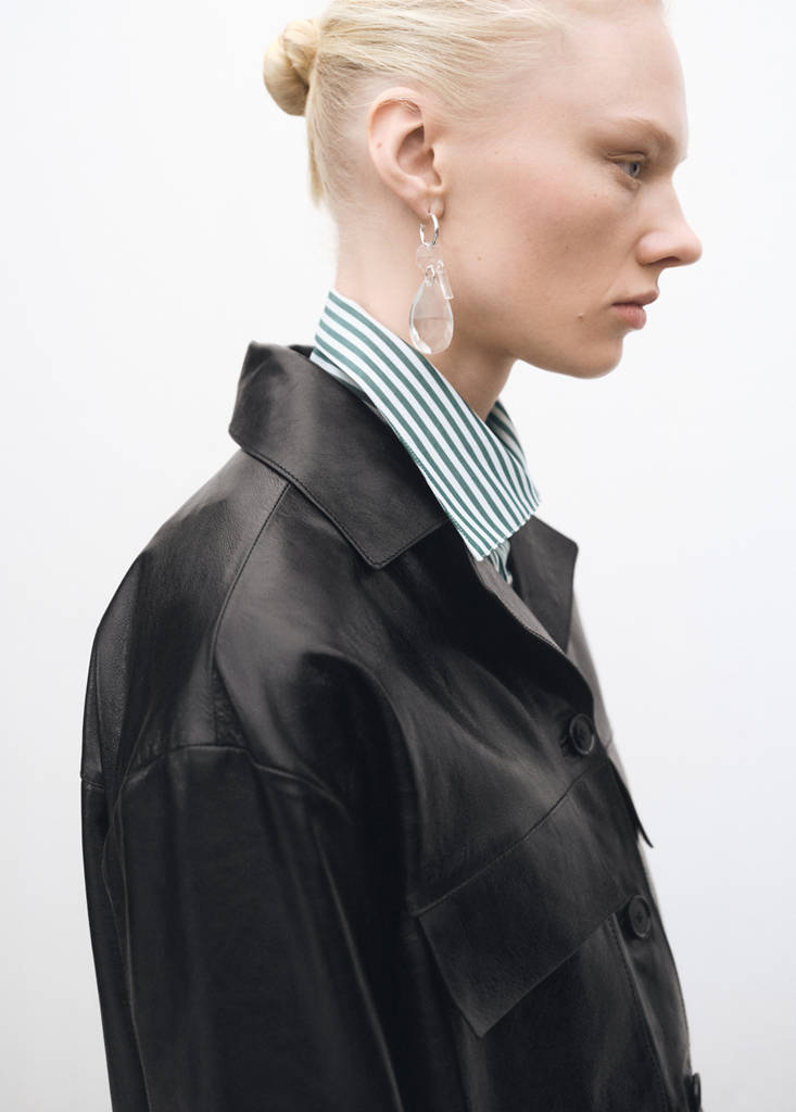 Veste Oversize Cuir Poches