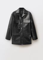 Veste Oversize Cuir Poches