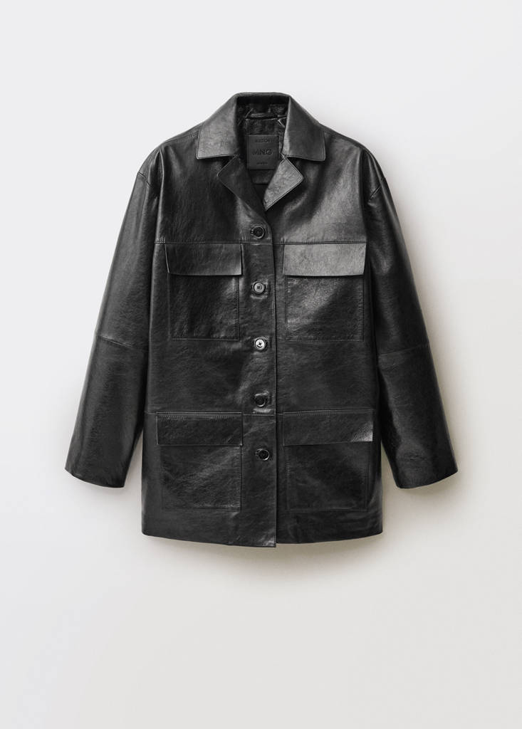 Veste Oversize Cuir Poches