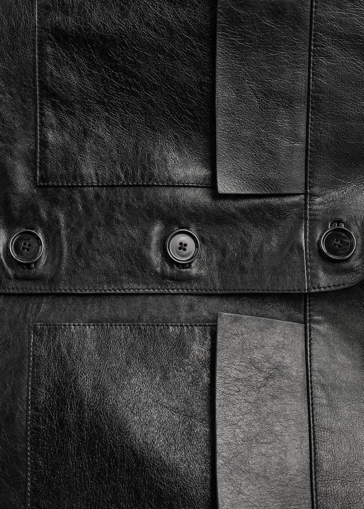 Veste Oversize Cuir Poches