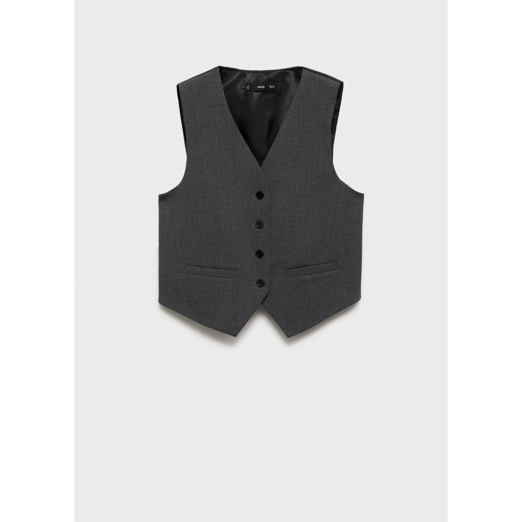 Suit Vest with Adjustable Belt - Grey