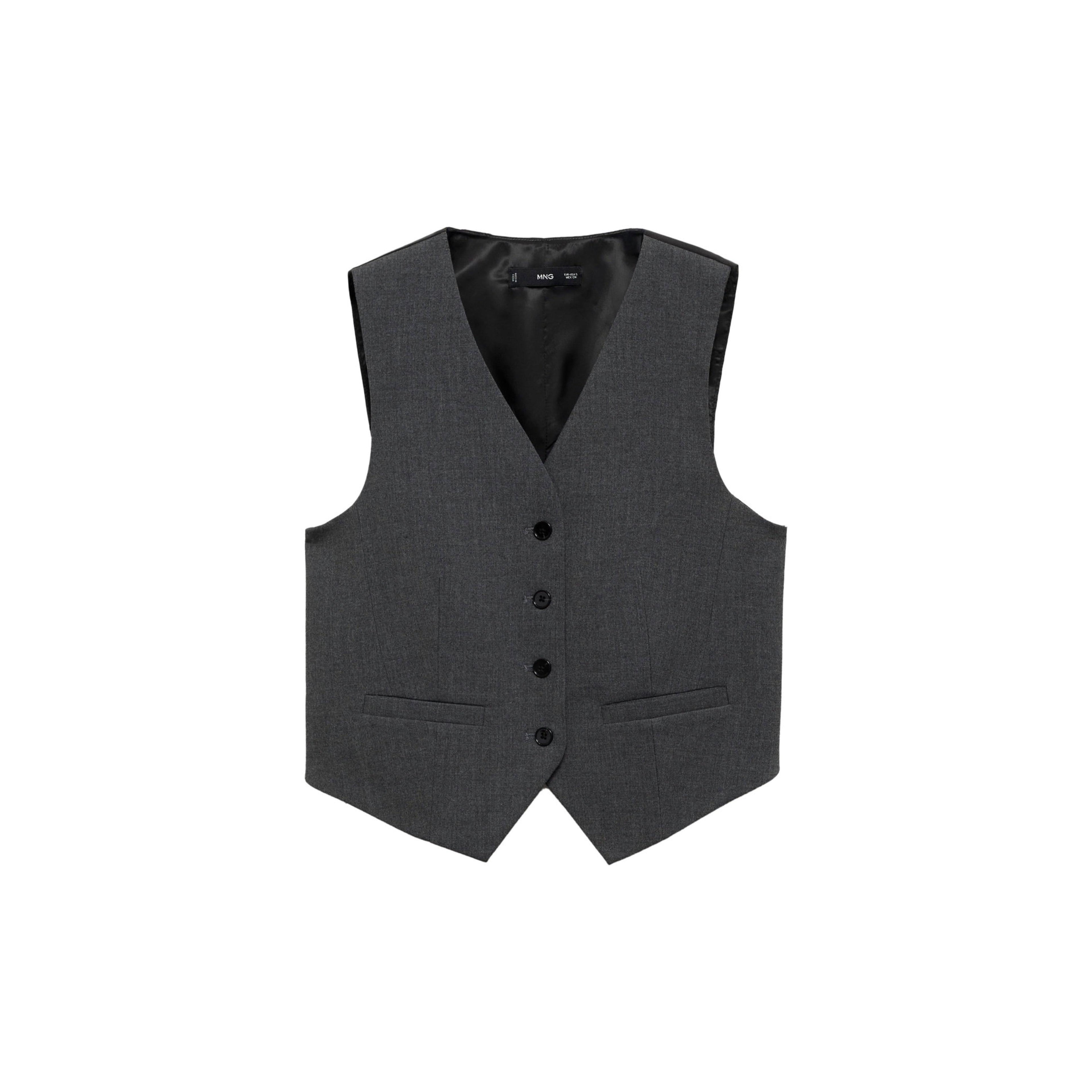 Suit Waistcoat with Adjustable Belt - Grey