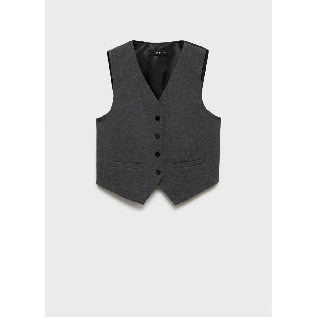 Suit Waistcoat with Adjustable Belt - Grey