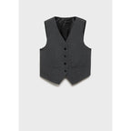 Suit Waistcoat with Adjustable Belt - Grey