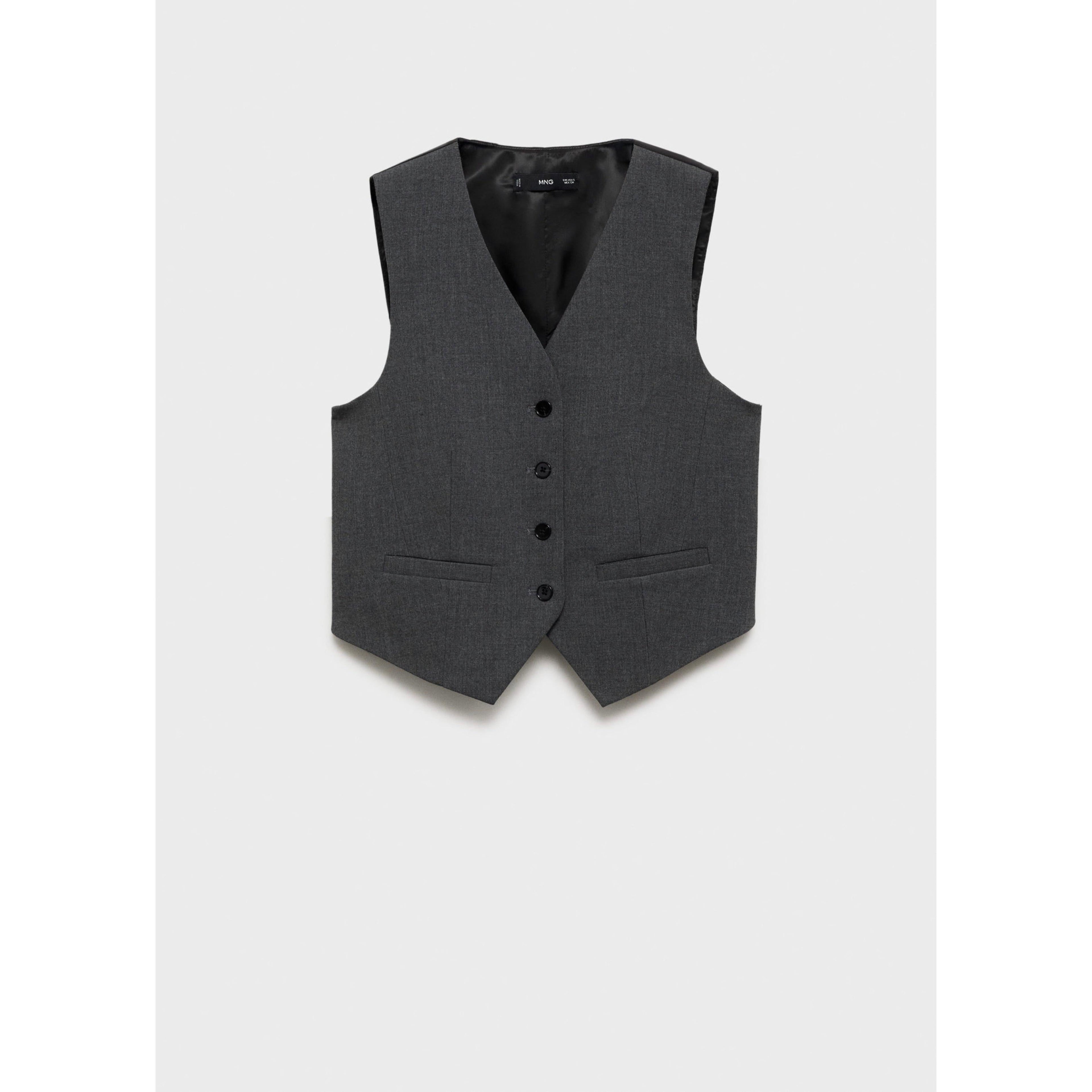 Suit Waistcoat with Adjustable Belt - Grey