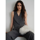 Suit Vest with Adjustable Belt - Gray