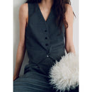 Suit Vest with Adjustable Belt - Gray