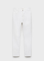 Jean Claudia Slim Crop - White