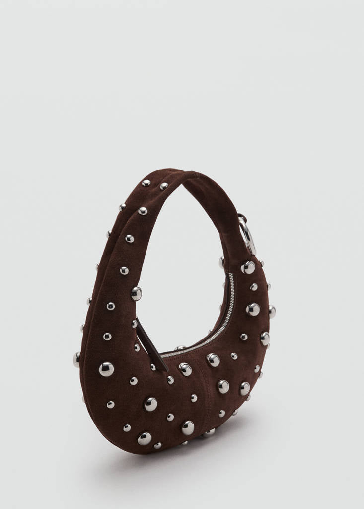 Sac À Main En Cuir Avec Application Boules Métalliques