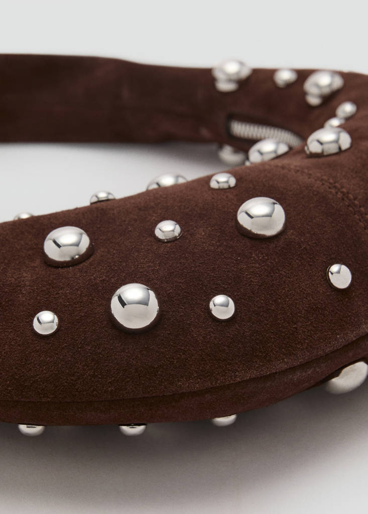 Sac À Main En Cuir Avec Application Boules Métalliques