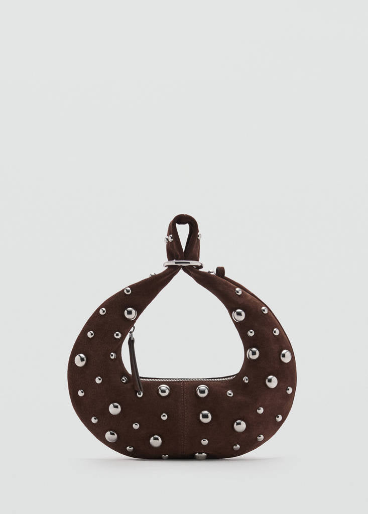Sac À Main En Cuir Avec Application Boules Métalliques