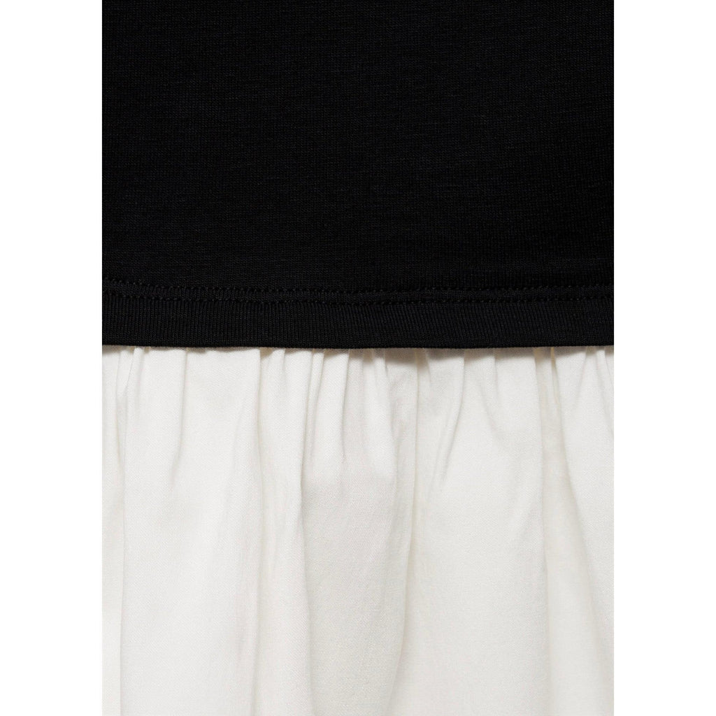 Short Draped Combined Fabric Dress