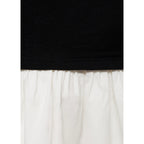 Short Draped Combined Fabric Dress