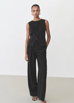 Gilet De Costume Droit En Lyocell