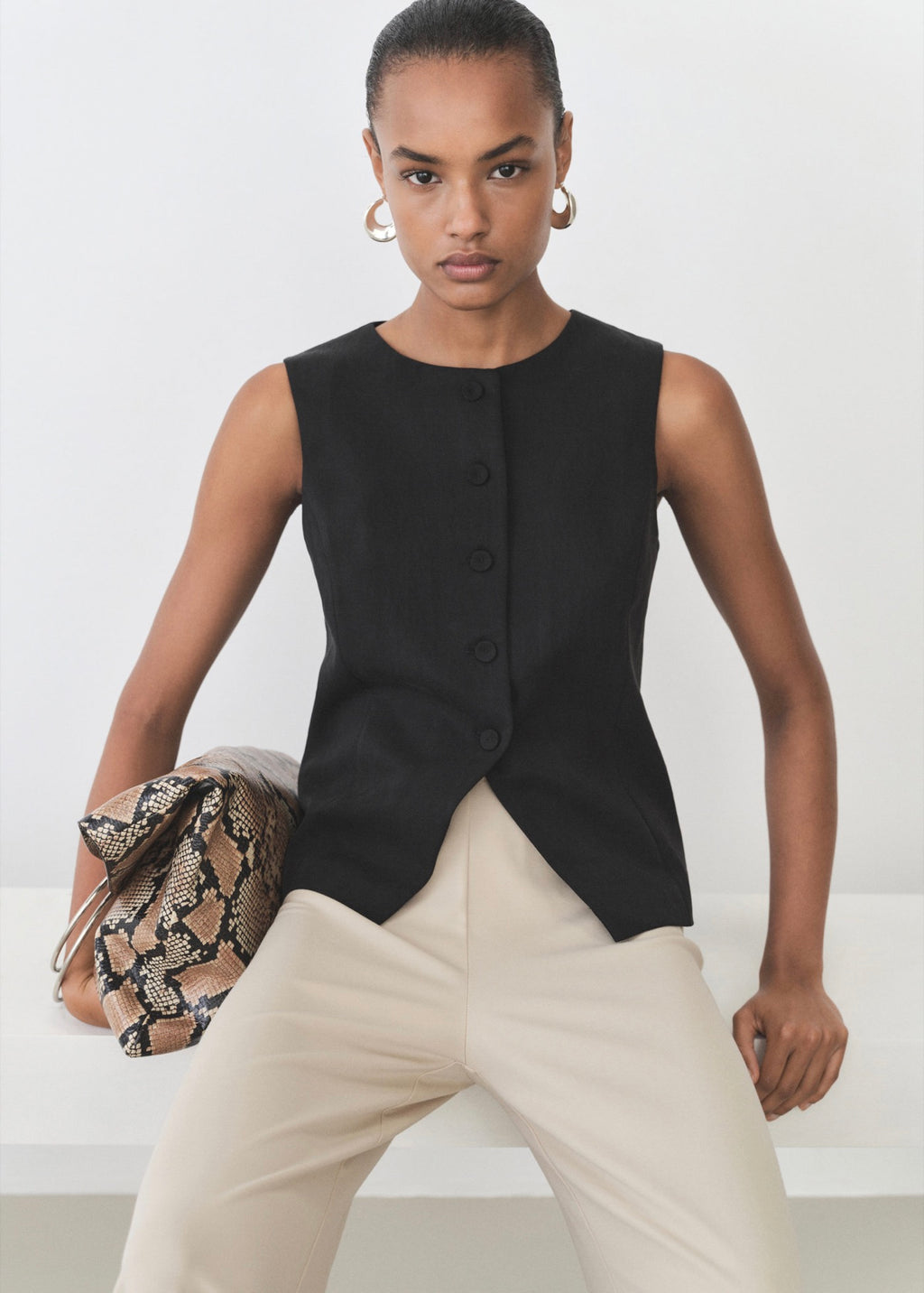 Gilet De Costume Droit En Lyocell