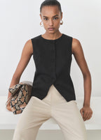 Gilet De Costume Droit En Lyocell