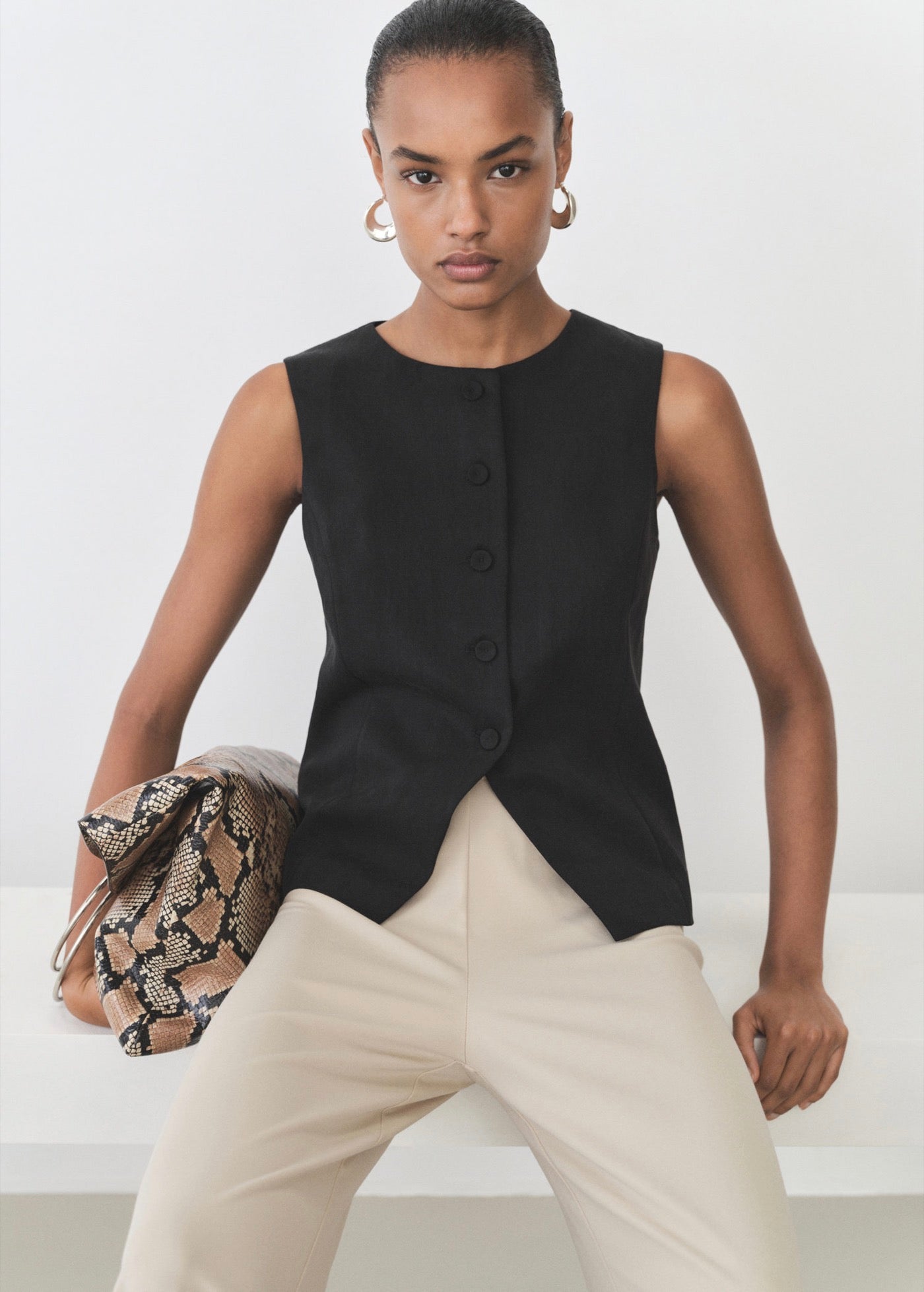 Gilet De Costume Droit En Lyocell